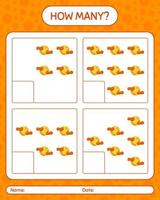 How many counting game with full moon. worksheet for preschool kids, kids activity sheet vector