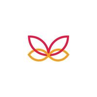 butterfly abstract overlapping line colorful style symbol vector