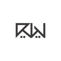 abstract letter rw home resident geometric design symbol logo vector