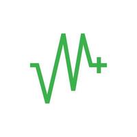 letter m medical heart pulse symbol vector