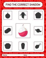 Find the correct shadows game with chemistry tube. worksheet for preschool kids, kids activity sheet