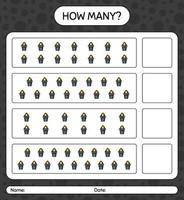 How many counting game with house. worksheet for preschool kids, kids activity sheet vector