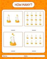 How many counting game with chemistry tube. worksheet for preschool kids, kids activity sheet