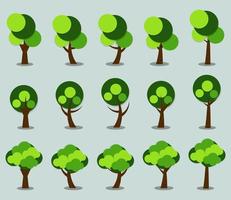 símbolos, icono de árbol verde con hermosas hojas, ilustración vectorial vector