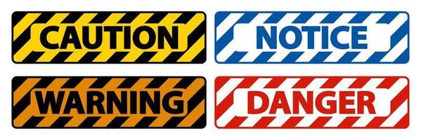 Caution,Warning,Danger,Danger Floor Sign On White Background vector