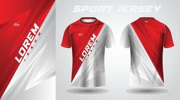 diseño de camiseta deportiva de camiseta blanca roja vector