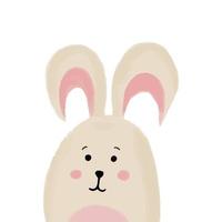 Hand-drawn illustration of a cute rabbit, bunny, vector