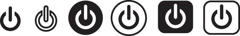 On-off icon. Set of power buttons. Vector illustration.