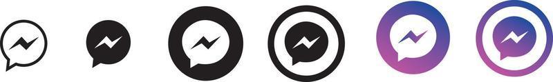 Button Facebook messenger Icon or logo. Vector Background