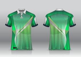 Diseño de uniforme de camisa de polo, se puede utilizar para bádminton, golf en la vista frontal, vista posterior. vector de maqueta de jersey, diseño premium muy simple y fácil de personalizar