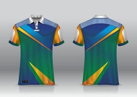 Diseño de uniforme de camisa de polo, se puede utilizar para bádminton, golf en la vista frontal, vista posterior. vector de maqueta de jersey, diseño premium muy simple y fácil de personalizar