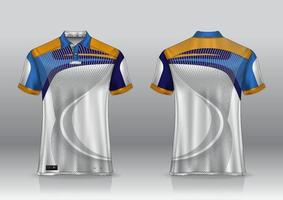 Diseño de uniforme de camisa de polo, se puede utilizar para bádminton, golf en la vista frontal, vista posterior. vector de maqueta de jersey, diseño premium muy simple y fácil de personalizar