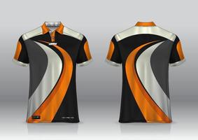 Diseño de uniforme de camisa de polo, se puede utilizar para bádminton, golf en la vista frontal, vista posterior. vector de maqueta de jersey, diseño premium muy simple y fácil de personalizar