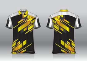 Diseño de uniforme de camisa de polo, se puede utilizar para bádminton, golf en la vista frontal, vista posterior. vector de maqueta de jersey, diseño premium muy simple y fácil de personalizar