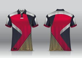 Diseño de uniforme de camisa de polo, se puede utilizar para bádminton, golf en la vista frontal, vista posterior. vector de maqueta de jersey, diseño premium muy simple y fácil de personalizar