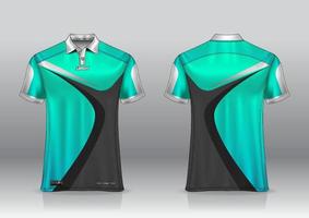 Polo shirt uniform design, can be used for badminton, golf in front view, back view. jersey mockup Vector, design premium very simple and easy to customize vector