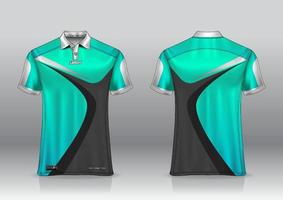 Diseño de uniforme de camisa de polo, se puede utilizar para bádminton, golf en la vista frontal, vista posterior. vector de maqueta de jersey, diseño premium muy simple y fácil de personalizar