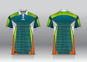 Diseño de uniforme de camisa de polo, se puede utilizar para bádminton, golf en la vista frontal, vista posterior. vector de maqueta de jersey, diseño premium muy simple y fácil de personalizar