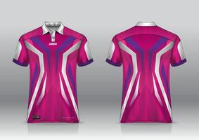 Diseño de uniforme de camisa de polo, se puede utilizar para bádminton, golf en la vista frontal, vista posterior. vector de maqueta de jersey, diseño premium muy simple y fácil de personalizar