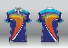 Diseño de uniforme de camisa de polo, se puede utilizar para bádminton, golf en la vista frontal, vista posterior. vector de maqueta de jersey, diseño premium muy simple y fácil de personalizar