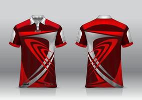 Diseño de uniforme de camisa de polo, se puede utilizar para bádminton, golf en la vista frontal, vista posterior. vector de maqueta de jersey, diseño premium muy simple y fácil de personalizar