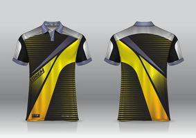 Diseño de uniforme de camisa de polo, se puede utilizar para bádminton, golf en la vista frontal, vista posterior. vector de maqueta de jersey, diseño premium muy simple y fácil de personalizar