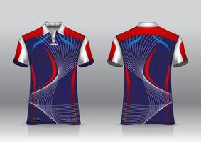 Diseño de uniforme de camisa de polo, se puede utilizar para bádminton, golf en la vista frontal, vista posterior. vector de maqueta de jersey, diseño premium muy simple y fácil de personalizar