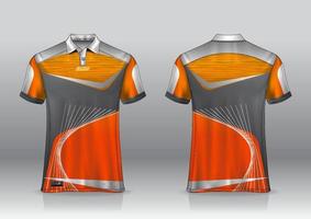 Diseño de uniforme de camisa de polo, se puede utilizar para bádminton, golf en la vista frontal, vista posterior. vector de maqueta de jersey, diseño premium muy simple y fácil de personalizar