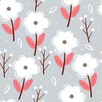 seamless pattern flower and plant for fabric print, textile. flower and leaves wallpaper vector