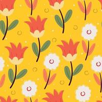 seamless pattern flower and plant for fabric print, textile. flower and leaves wallpaper vector