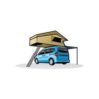 rv autocaravana coche ilustración vector