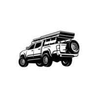 adventure vehicle or pick up truck illustration vector