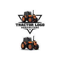 tractor amarillo y vector de logotipo de excavación