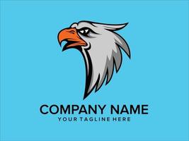logotipo de cabeza de águila con fondo de color vector