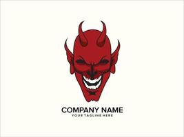 red and spooky red and scary devil head symbol logo vector