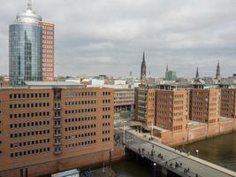 the city of Hamburg at the river elbe photo