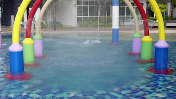 Colorful sprinkle at the kid water pool video