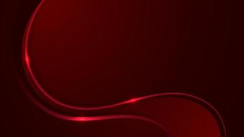 fondo abstracto forma de onda roja y líneas con efecto de iluminación vector