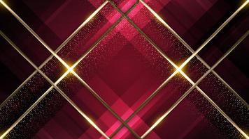 Abstract elegant red stripes golden lines pattern and gold dots particles with luxury background vector