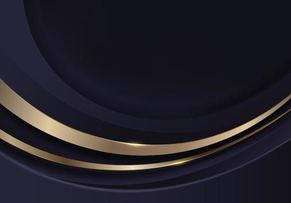 Abstract background 3D elegant template golden and purple curved shape and lighting sparking luxury style