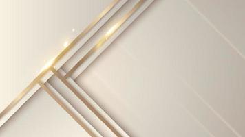 Abstract elegant light brown stripes diagonal with golden lines and glowing light luxury background vector