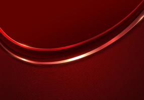 formas curvas rojas brillantes 3d de lujo abstracto con elementos de líneas estilo de corte de papel sobre fondo rojo