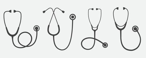 medical stethoscope icon isolated on white background vector