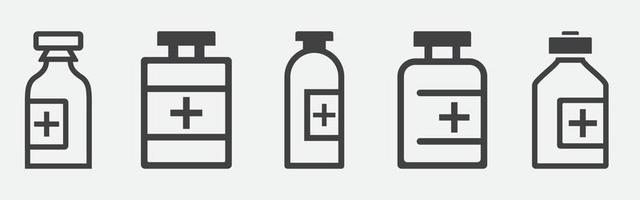 Set of Medicine Bottle icons vector