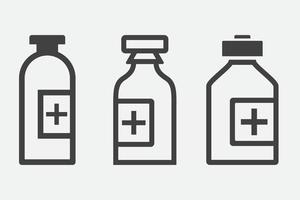 Set of Medicine Bottle icons vector