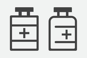 conjunto de iconos de botella de medicina vector