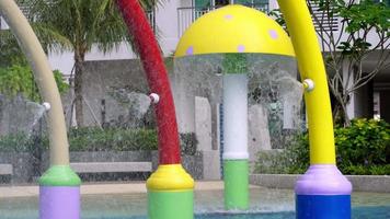 Colorful sprinkle in the kid swimming pool video