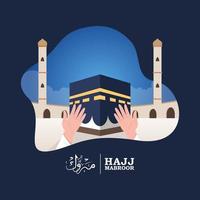 diseño de banner para hajj mabroor, significa pasos del hajj de principio a fin para dar la bienvenida a eid al adha mubarak vector