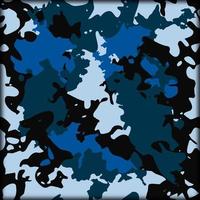 Camouflage seamless pattern in black and blue vector illustration