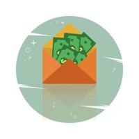 Envelope and money vector illustration